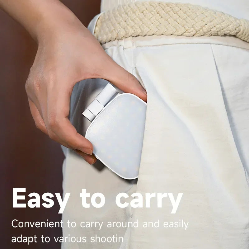 Magnetic Beauty Phone Fill Light | Built-in Makeup Mirror, Foldable Portable Mini | For Selfie/Photo, Universal for all Phones