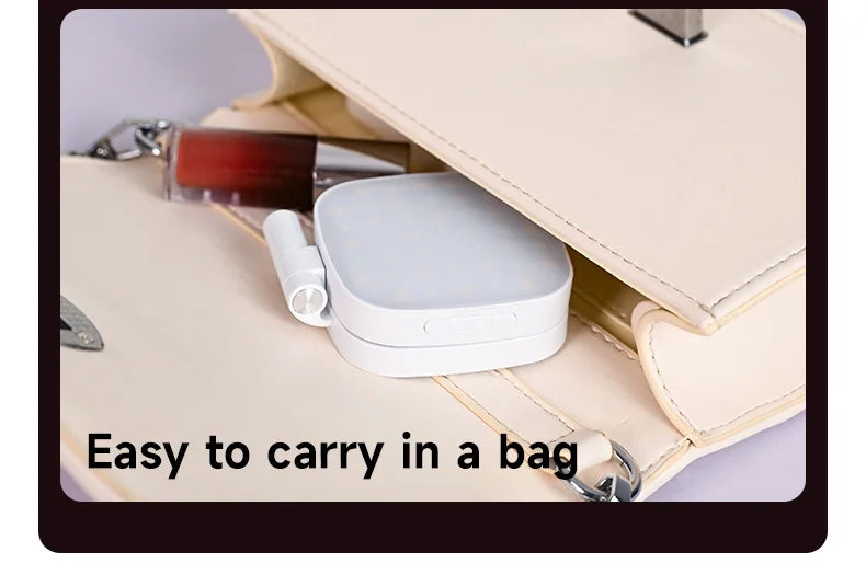 Magnetic Beauty Phone Fill Light | Built-in Makeup Mirror, Foldable Portable Mini | For Selfie/Photo, Universal for all Phones